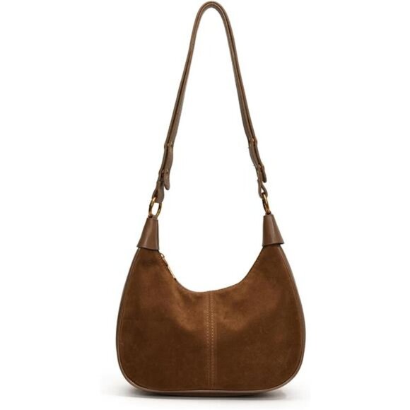 Suede Bags for Women Trendy Brown - Picture 1 of 6